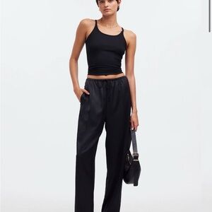 Madewell Black Satin Pants NWOT